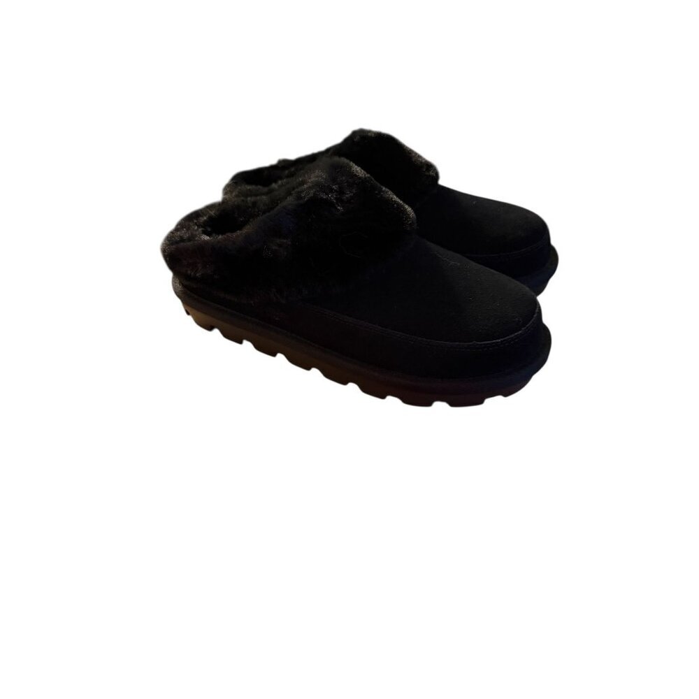 Womens Koolaburra By UGG Black Faux Fur-Lined Slip-On Rubber Sole Size 10 NIB
